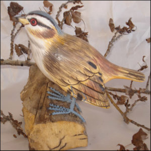 Red Eyed Vireo Bird Handmade Woodcraft