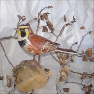 Horned Lark Bird Handmade Woodcraft